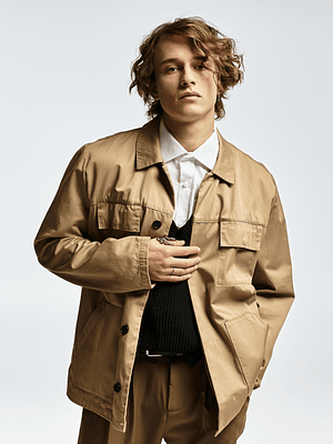 Beige Cotton Twill Jacket