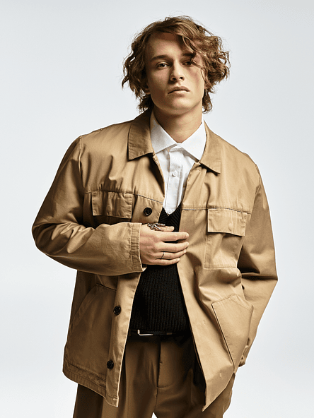 Beige Cotton Twill Jacket