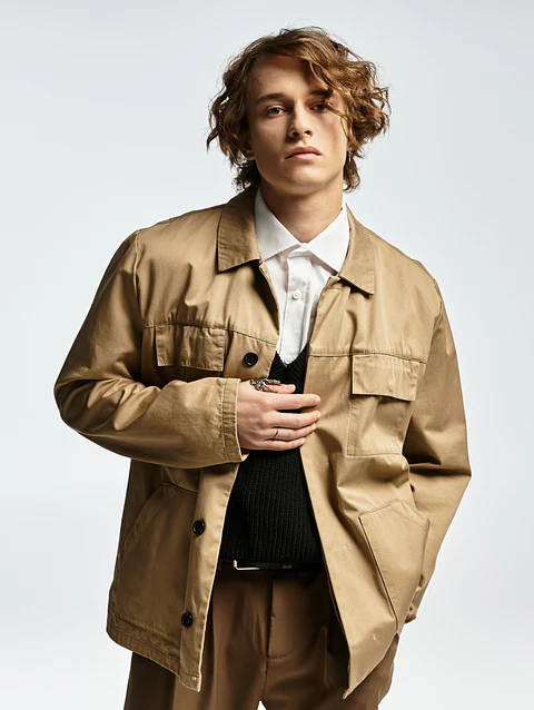 Beige Cotton Twill Jacket