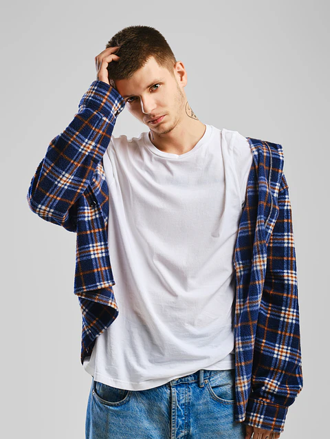 Camisa vaquera casual azul