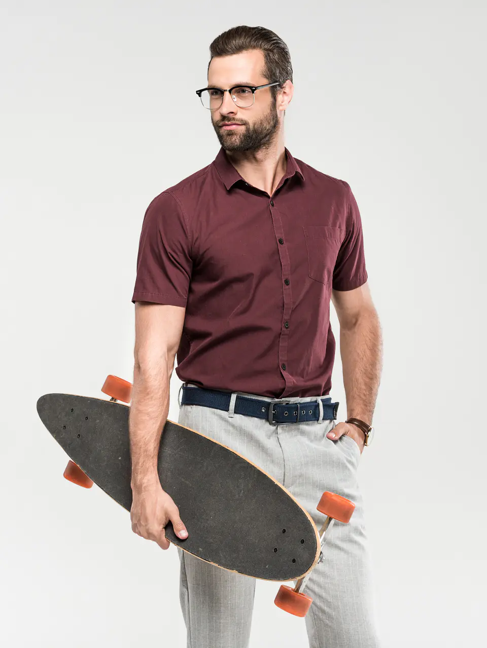 Ash Grey Minimal Shirt 2