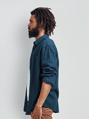 Jet Blue Mandarin Shirt