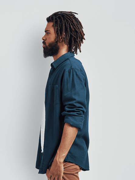 Jet Blue Mandarin Shirt