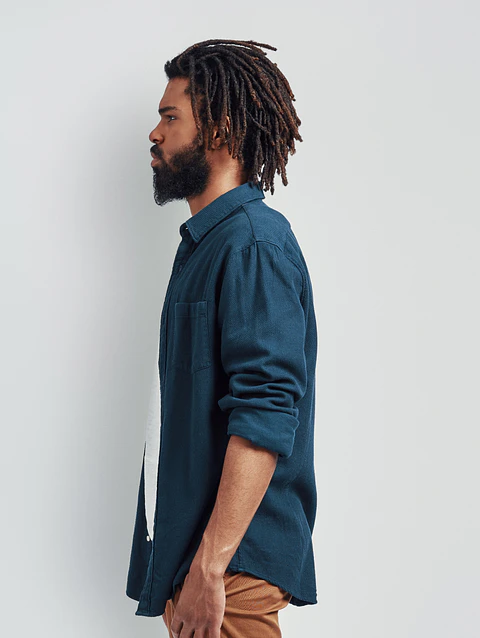 Jet Blue Mandarin Shirt