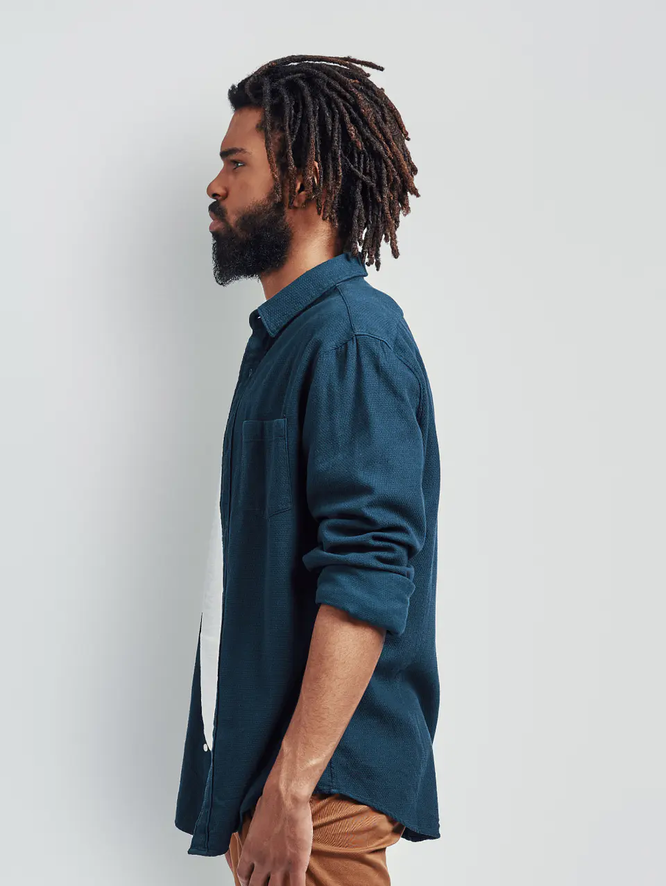 Jet Blue Mandarin Shirt 1