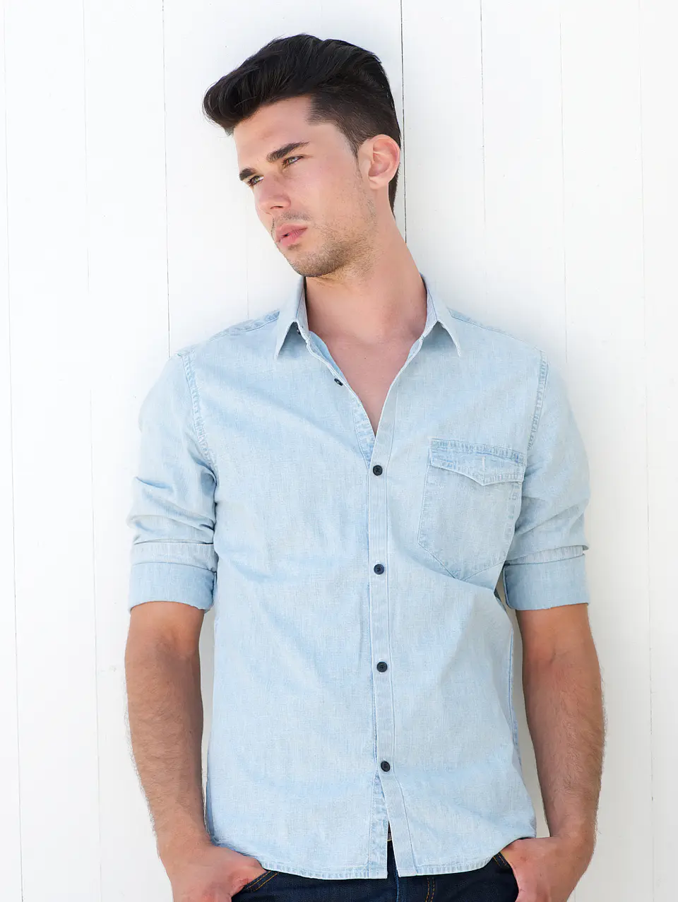 Pale Blue Slim Fit Shirt 1