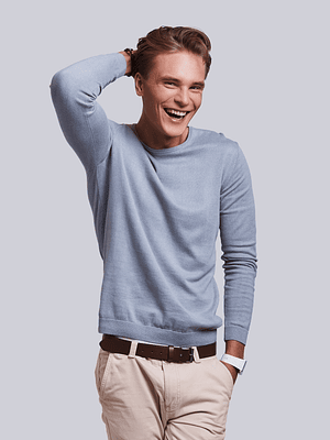 Light Blue Knit Sweatshirt