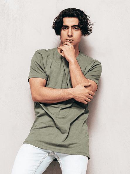 Olive Slub Crewneck Tee