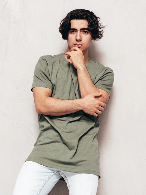 Olive Slub Crewneck Tee