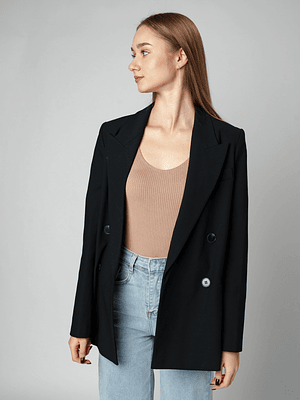 Noir Double-Breasted Blazer
