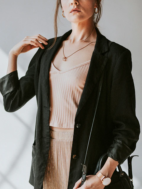 Onyx Single-Button Blazer