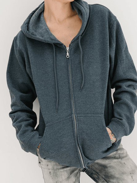 Charcoal Zip-Up Hoodie