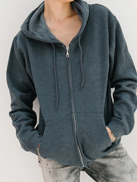 Charcoal Zip-Up Hoodie