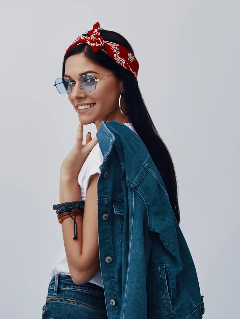 Teal Denim Crop Jacket 3