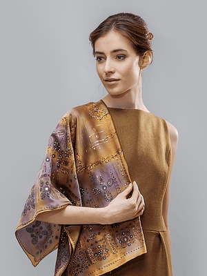 Amber Mosaic Silk Wrap