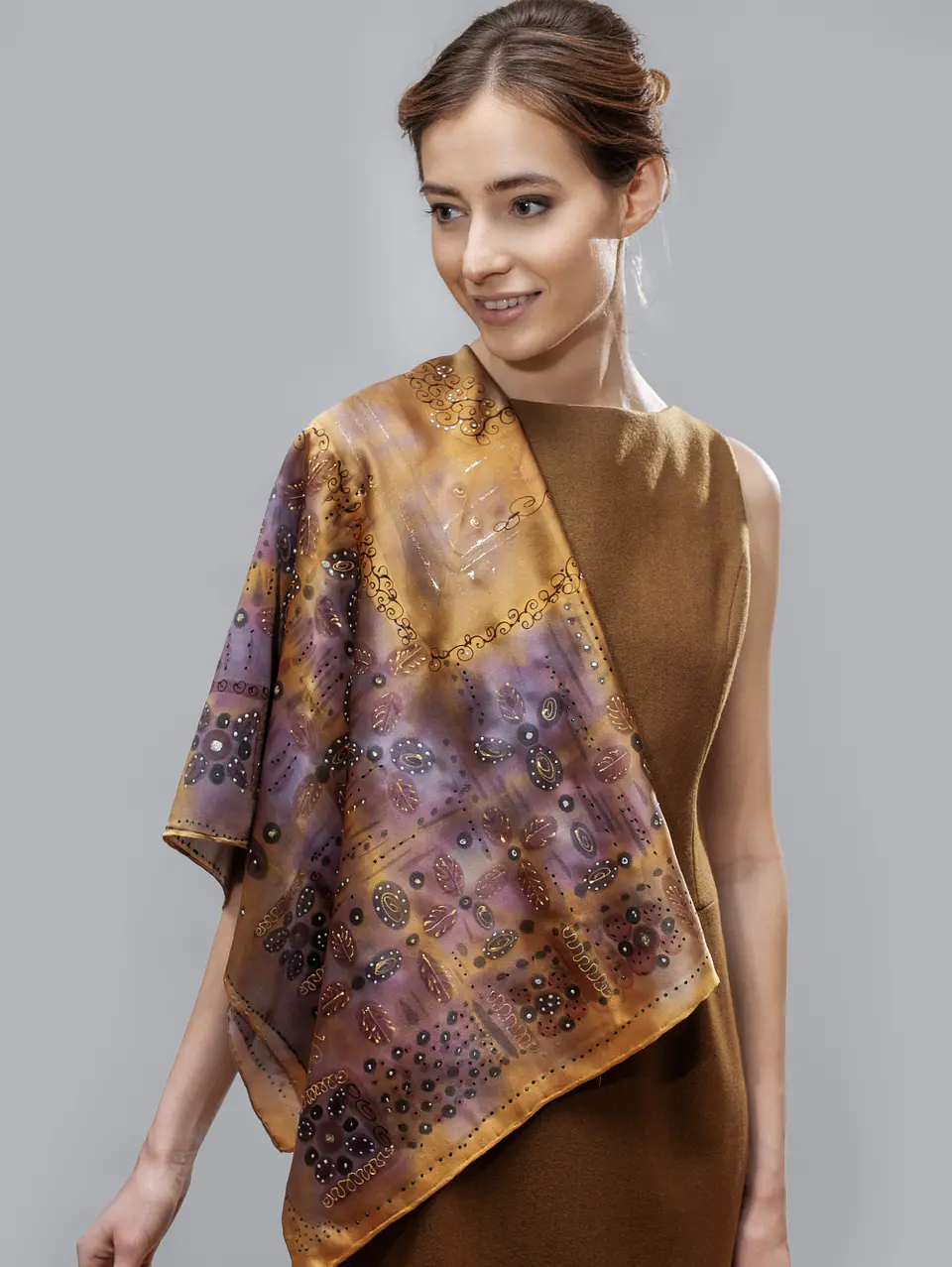 Amber Mosaic Silk Wrap 3