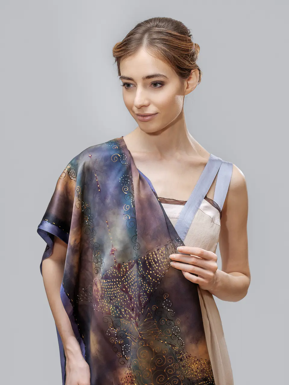 Midnight Bloom Silk Scarf 3