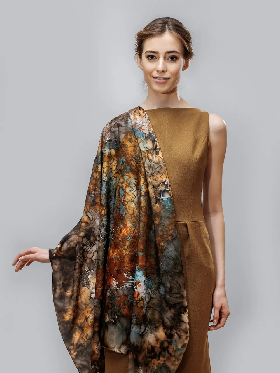 Rusted Leaf Silk Scarf 3