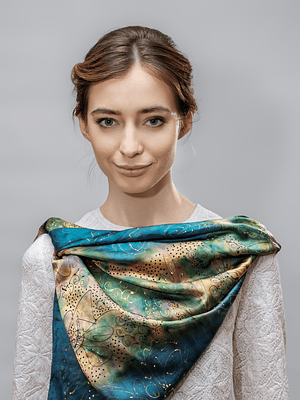 Emerald Spiral Silk Scarf