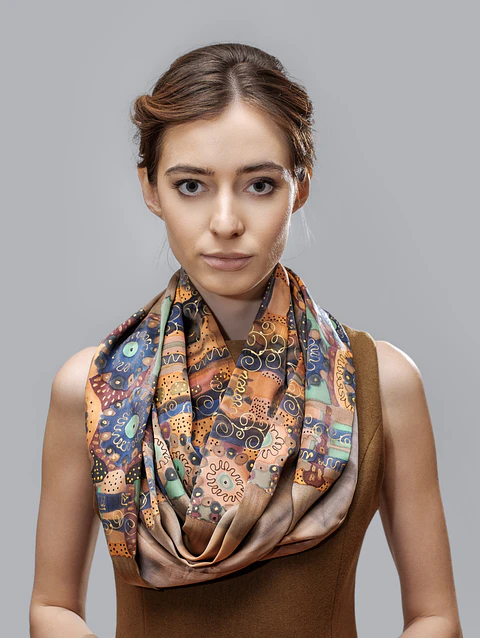 Peach Blossom Silk Crinkle Scarf
