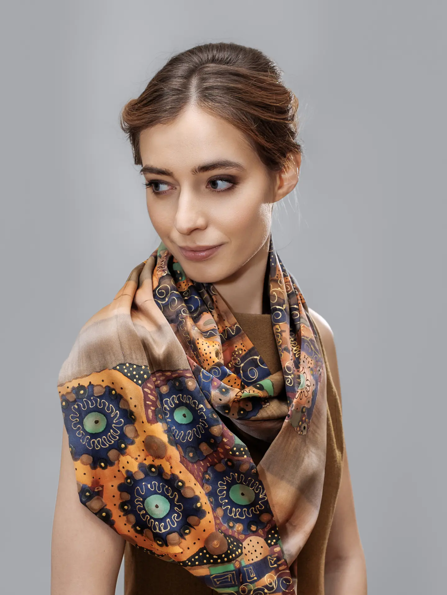 Peach Blossom Silk Crinkle Scarf 2
