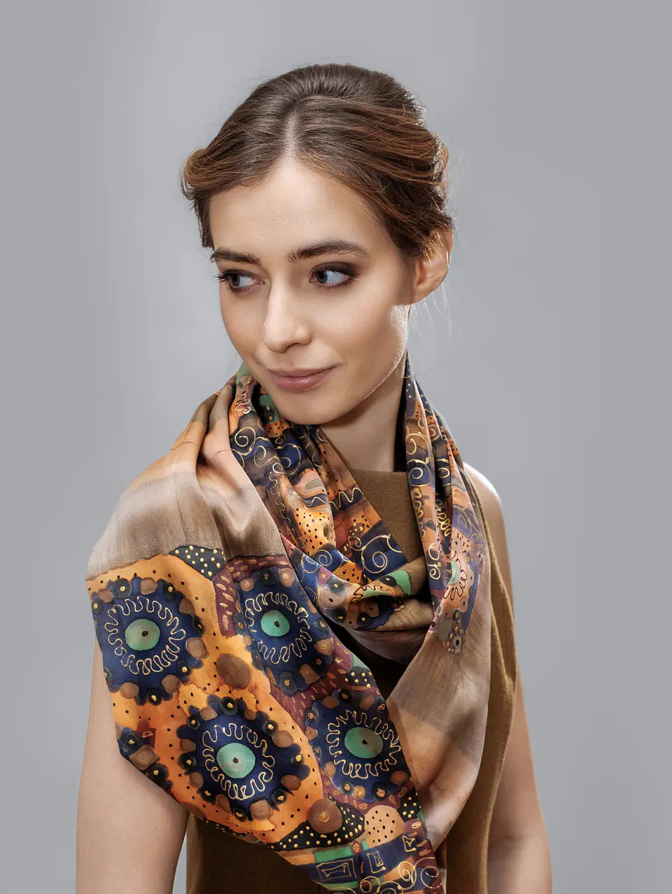 Peach Blossom Silk Crinkle Scarf 2