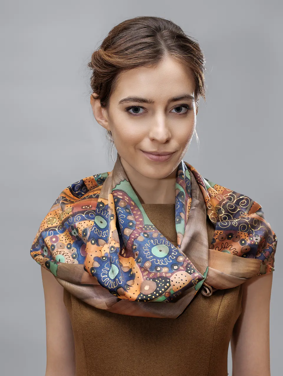 Peach Blossom Silk Crinkle Scarf 3