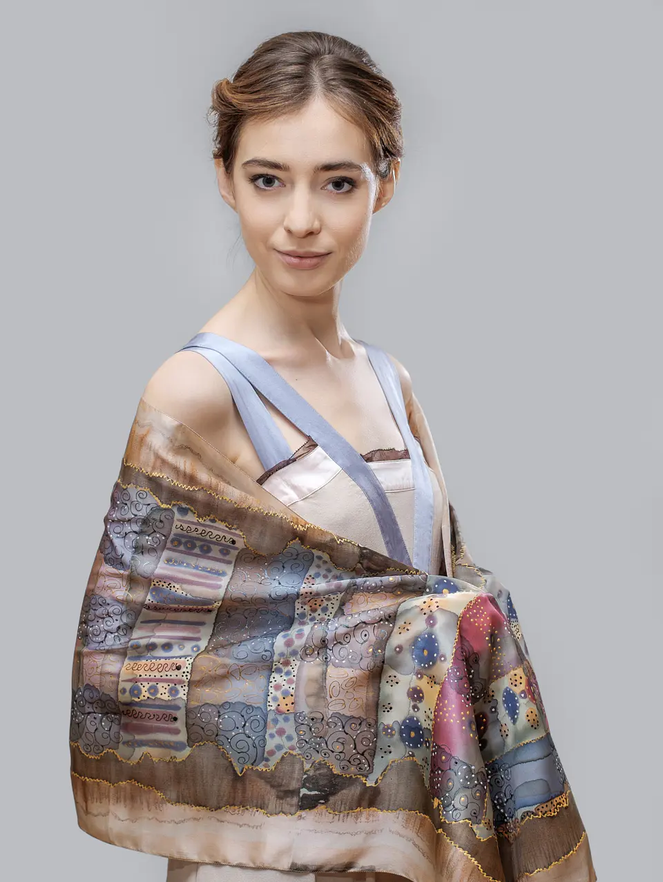 Vintage Tile Silk Infinity Scarf 3