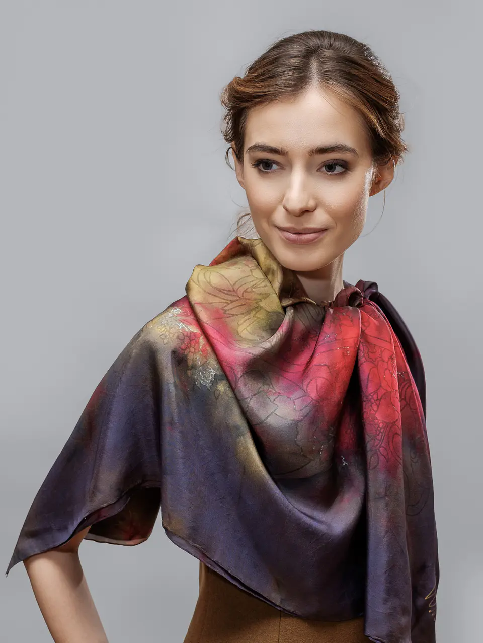 Crimson Wave Silk Shawl 2