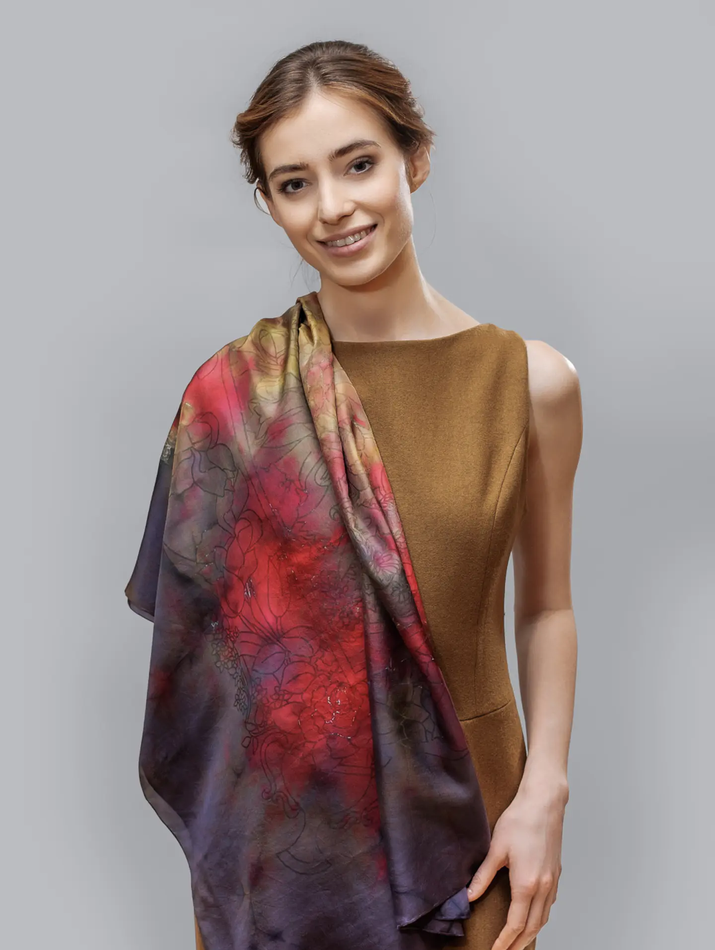 Crimson Wave Silk Shawl 4