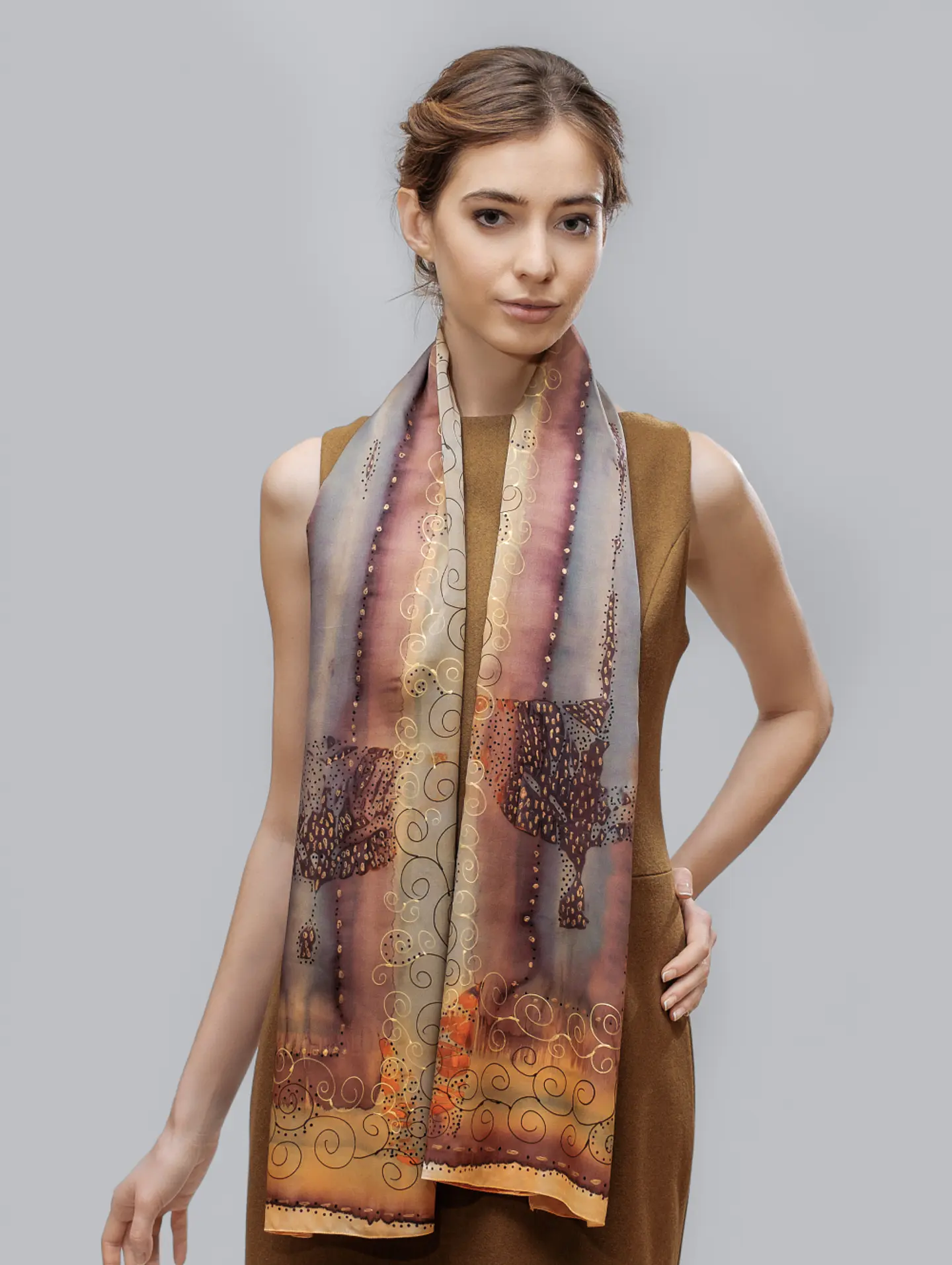 Autumn Swirl Silk Bandana 3