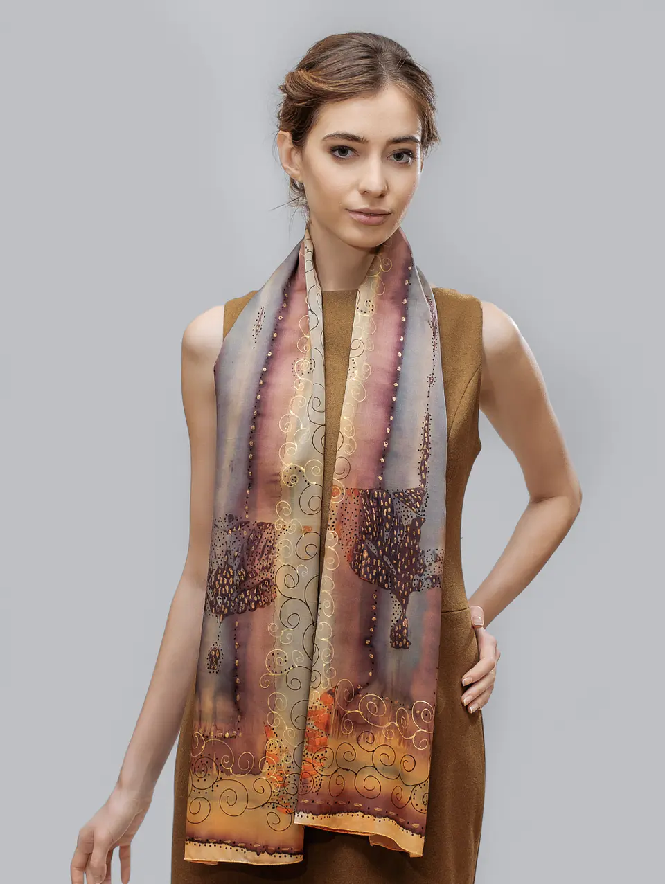 Autumn Swirl Silk Bandana 3