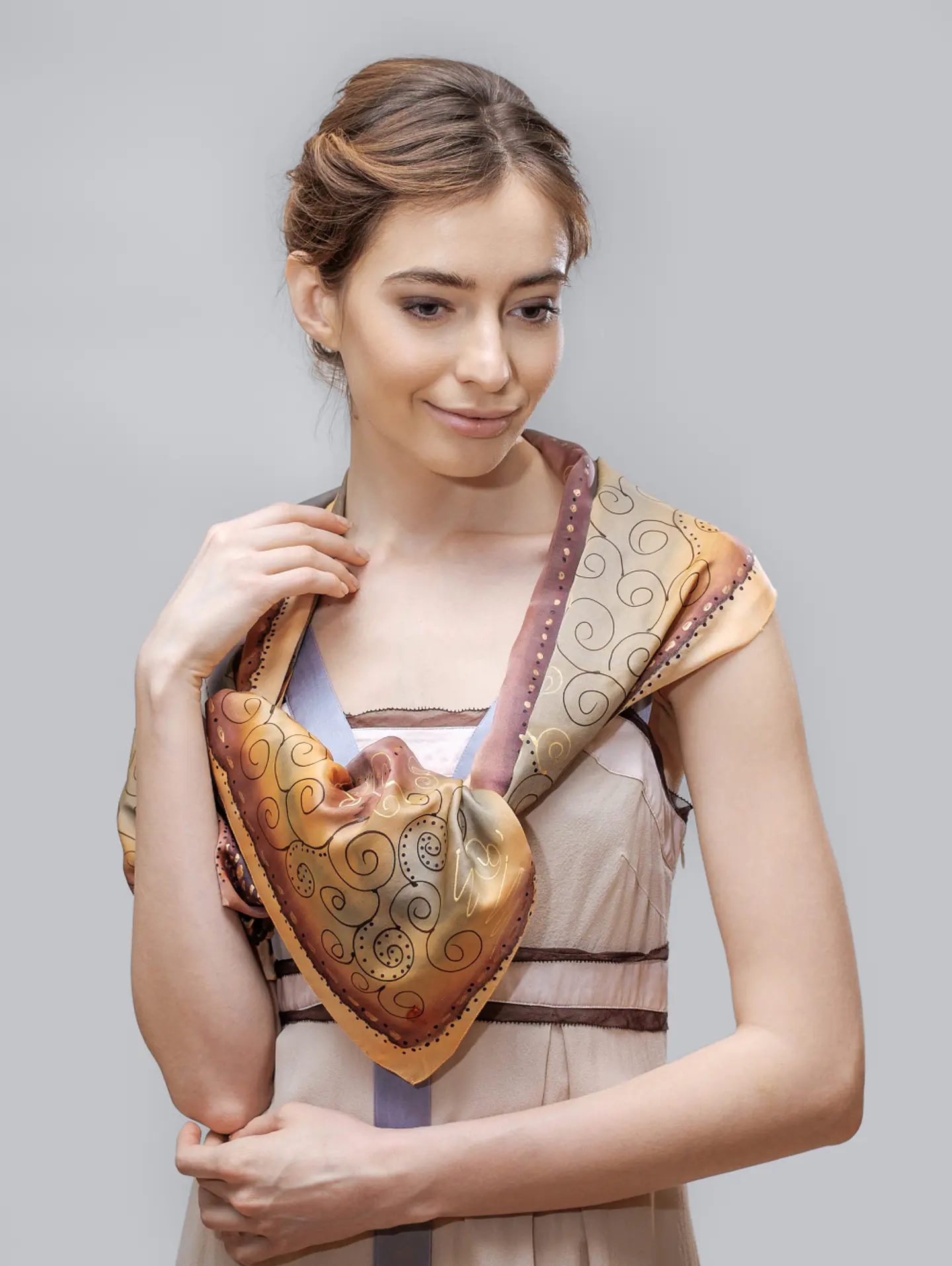 Autumn Swirl Silk Bandana 1