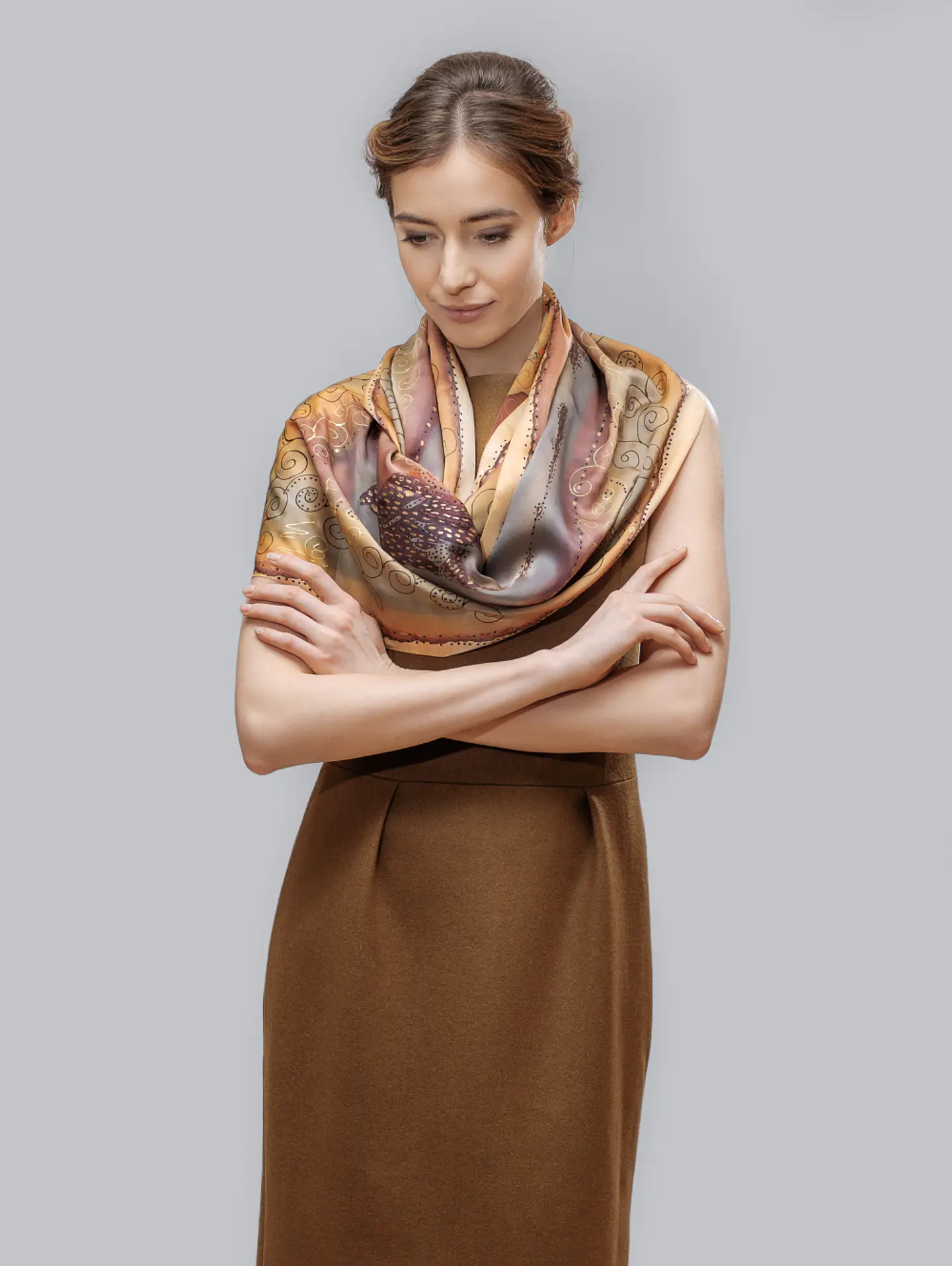 Autumn Swirl Silk Bandana 2