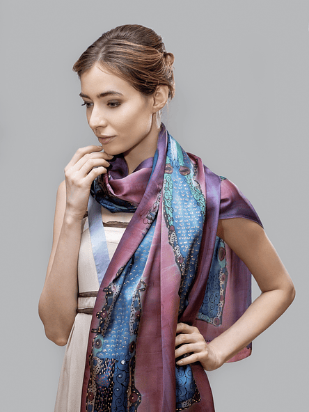 Dusky Bloom Silk Wrap