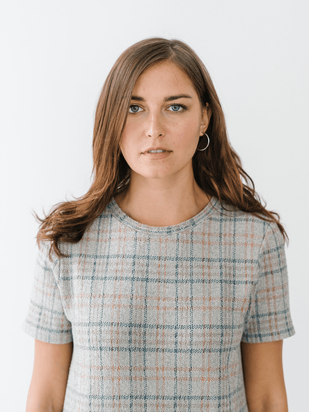 Rolled-Sleeve Cotton Blouse