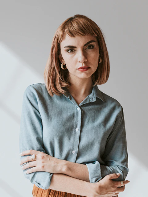 Indigo Chambray Button-Up