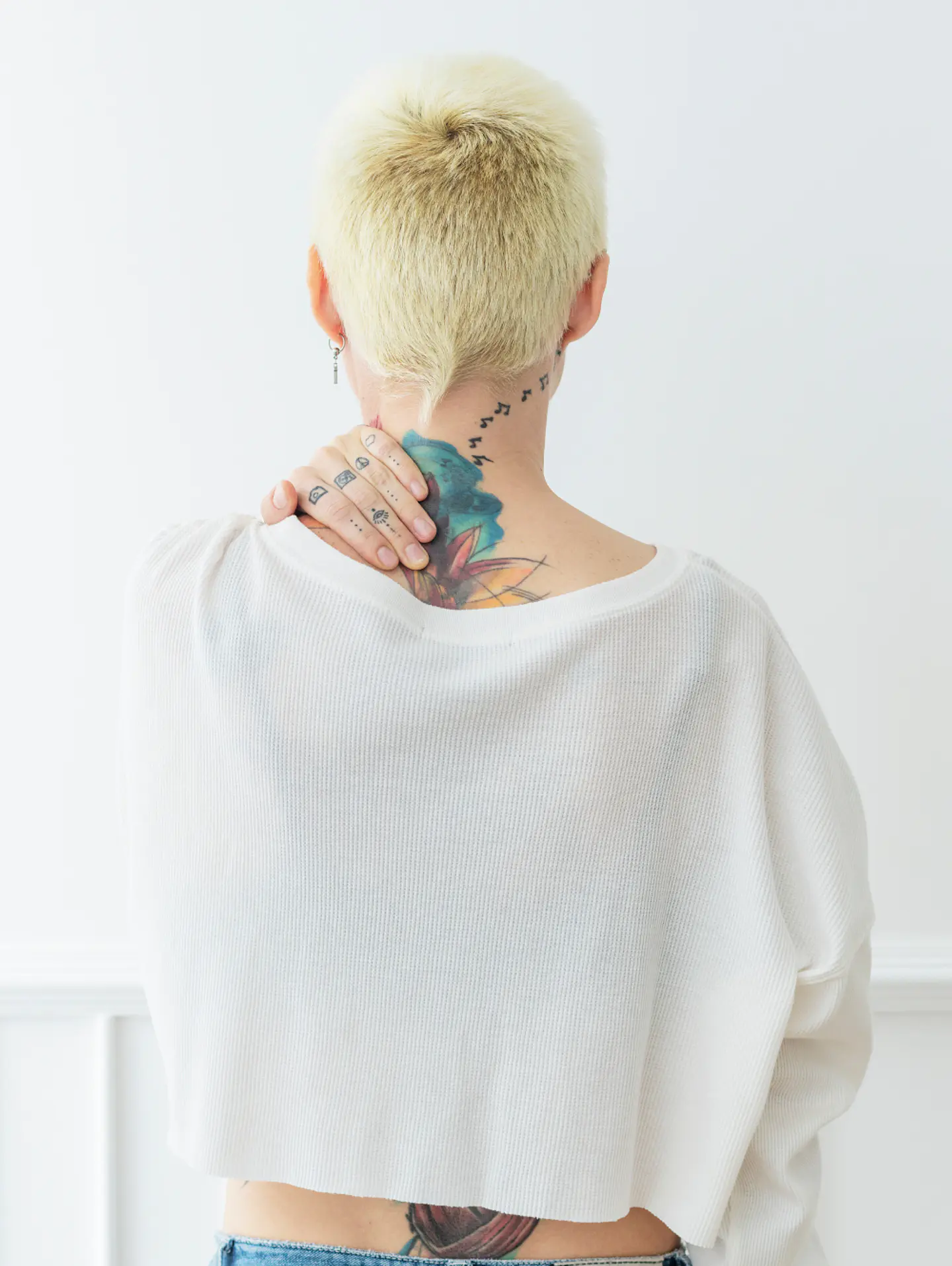 White Thermal Waffle Sweatshirt 1