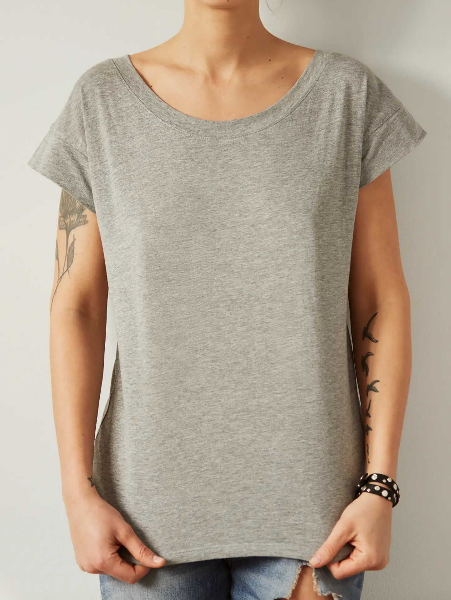 Heather Scoop-Neck Tee 1