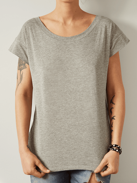 Heather Scoop-Neck Tee