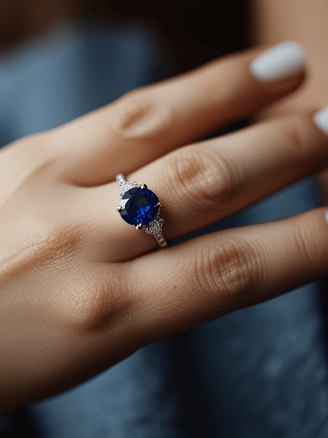 Anillo de compromiso de zafiro
