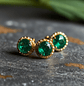 Emerald Stud Earrings - Miniatura 2