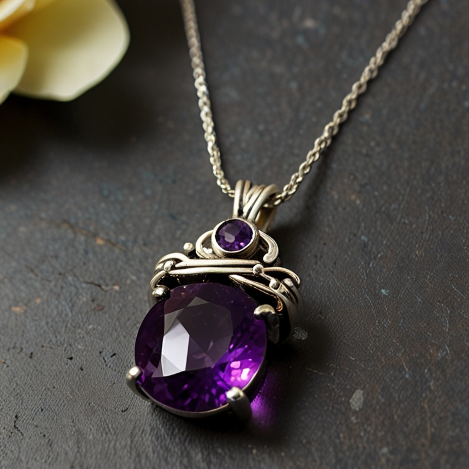 Amethyst Pendant Necklace 1