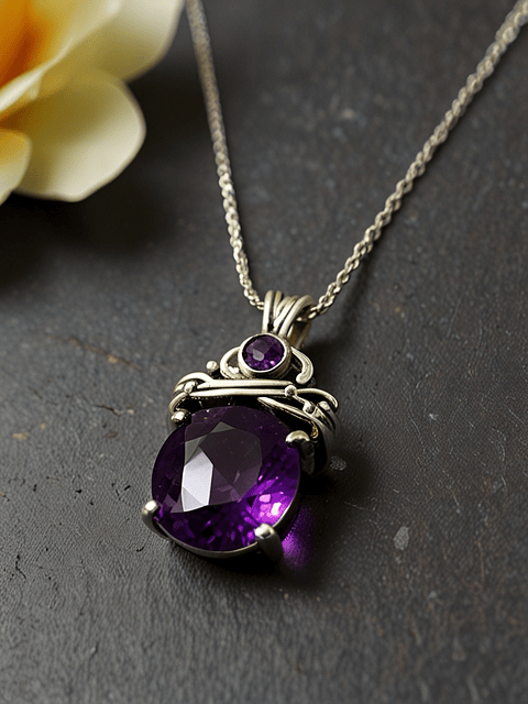 Collar colgante de amatista