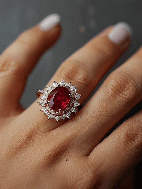 Ruby Halo Ring