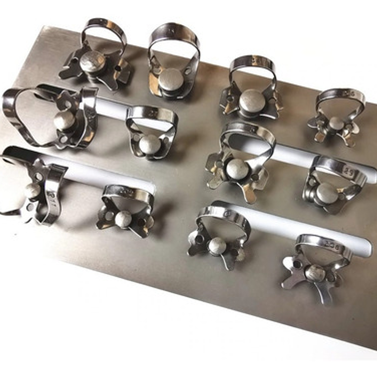 Clamp Dentales Acero Inox Kit Completo De 12u Santiago 5