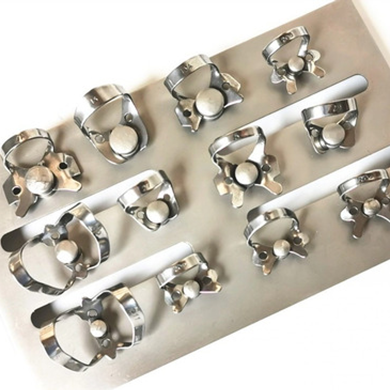 Clamp Dentales Acero Inox Kit Completo De 12u Santiago 7