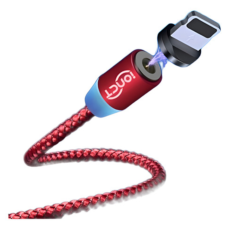 Cable Cargador Rápido 2.4 Amp Tipo Micro Usb  Con Imán Rojo 1