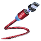 Cable Cargador Rápido 2.4 Amp Tipo Micro Usb  Con Imán Rojo - Miniatura 1