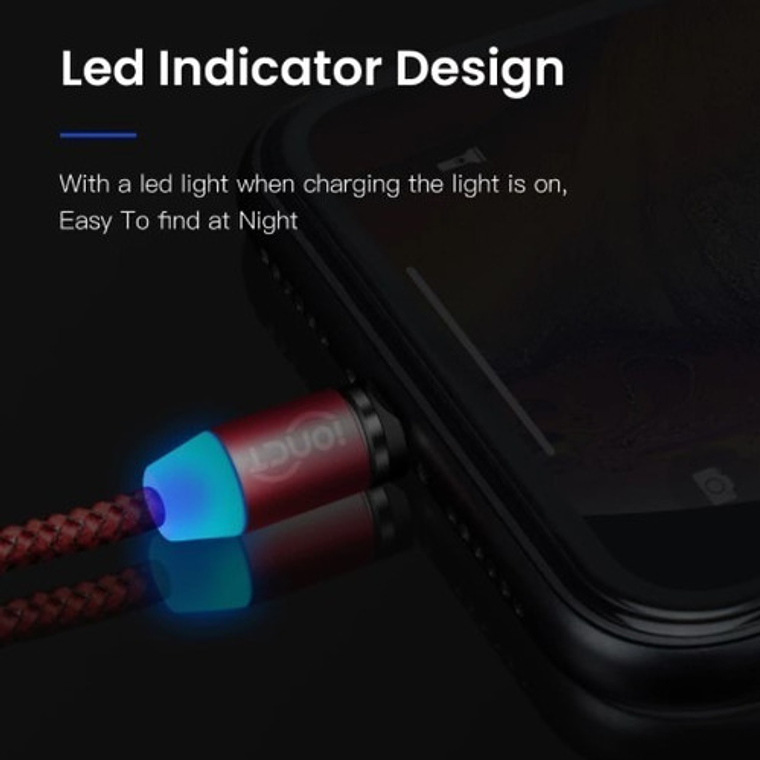 Cable Cargador Rápido 2.4 Amp Tipo Micro Usb  Con Imán Rojo 4